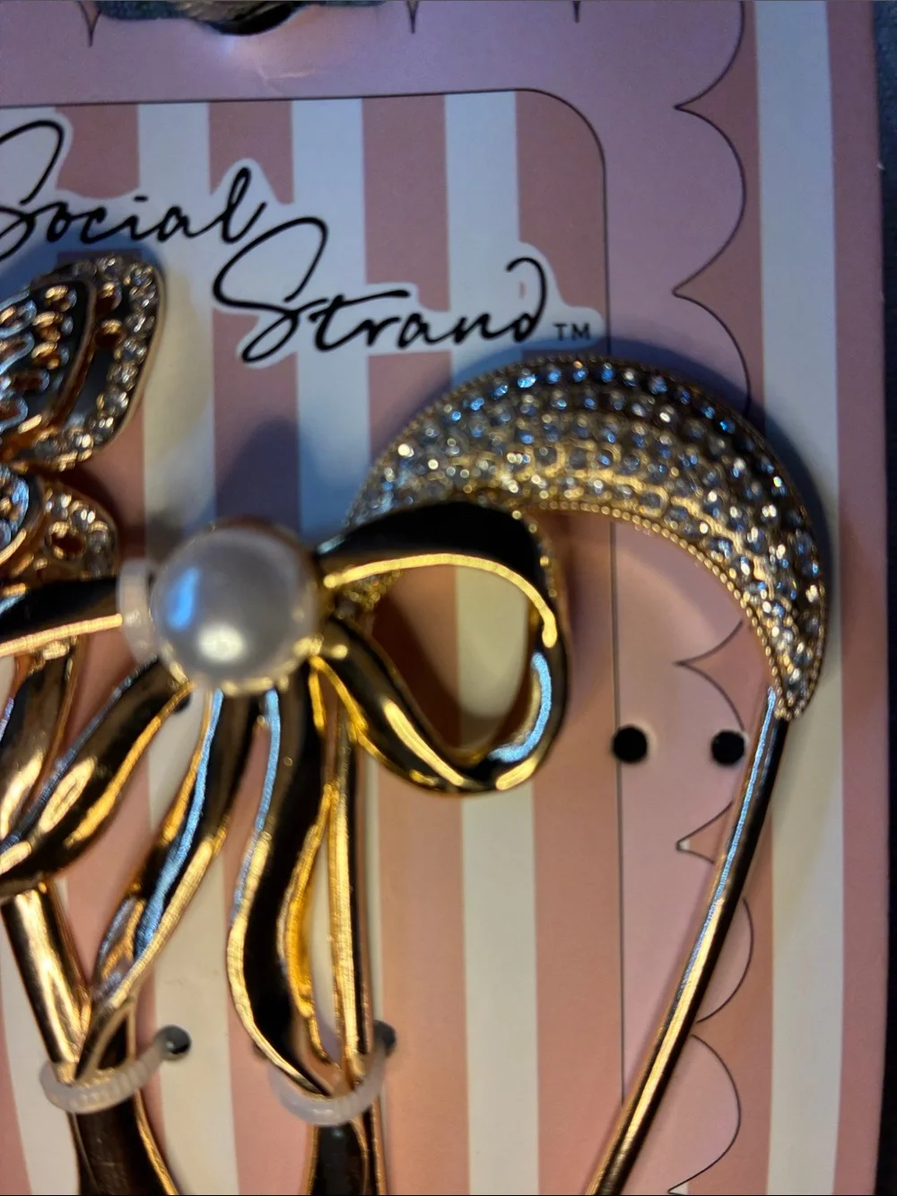 Gold Hair Accessory Set with Butterfly, Bow & Crescent
